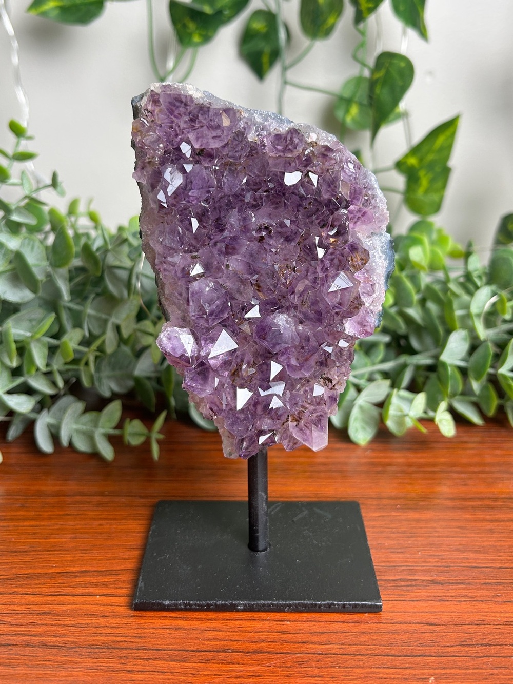 Uruguayan Amethyst Crystal Cluster on Stand
